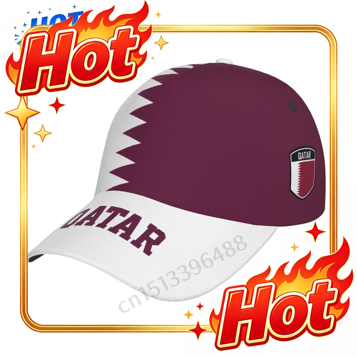 3D Printing Qatar - Custom Hats 2025 Qatar Flag 3D