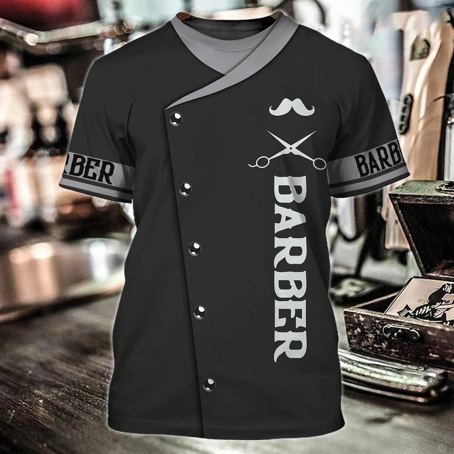 3D Printing Services - Men's Summer Fashion Barber Picture Casual
