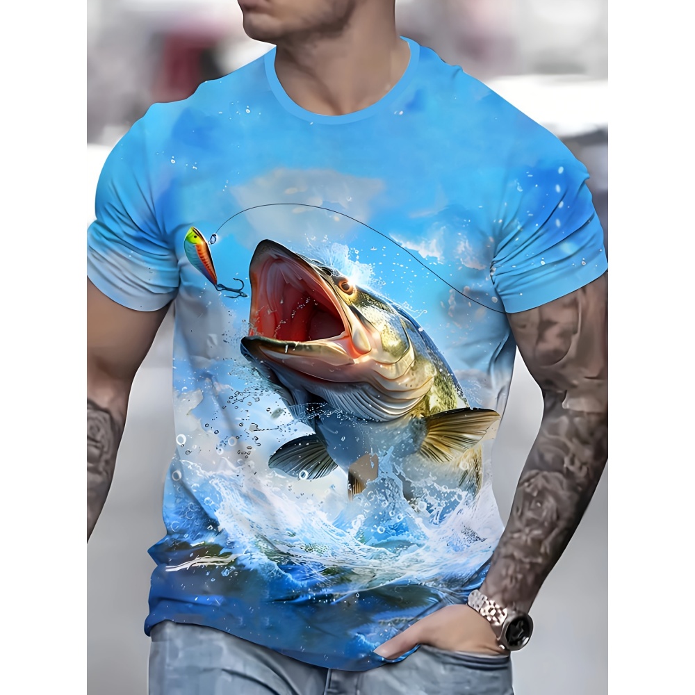 3D Printing Lure - Men's Bright Blue 3D Leaping Fish