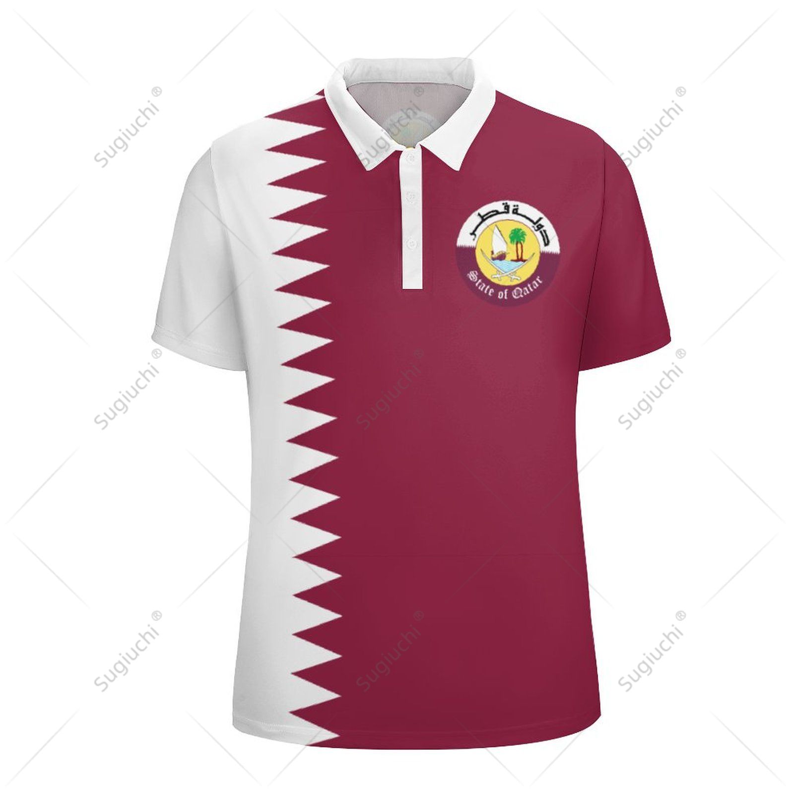 Unisex Polo Shirt Qatar Flag 3 - огляд і ціна 3D Printing Qatar