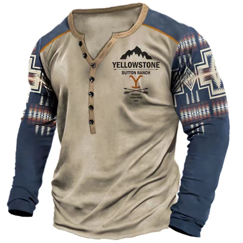 Vintage Men's T Shirt Long Sle - огляд і ціна 3D Printing Usa