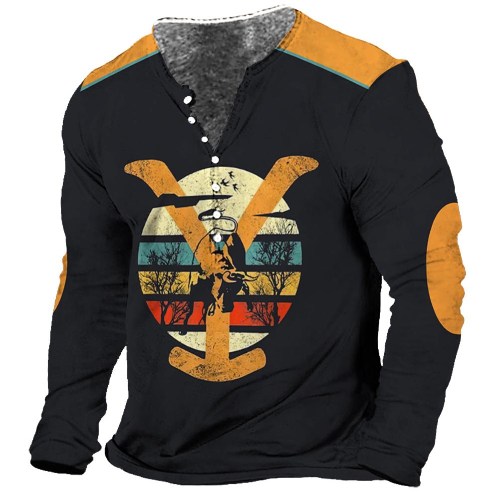 Vintage Men's T Shirt Long Sle - огляд і ціна 3D Printing Usa