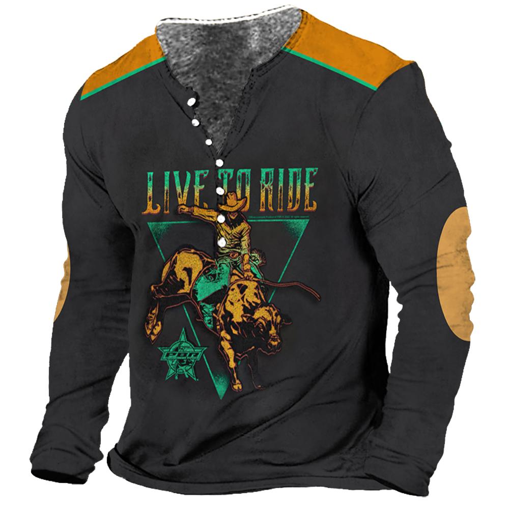 Vintage Men's T Shirt Long Sle - огляд і ціна 3D Printing Usa