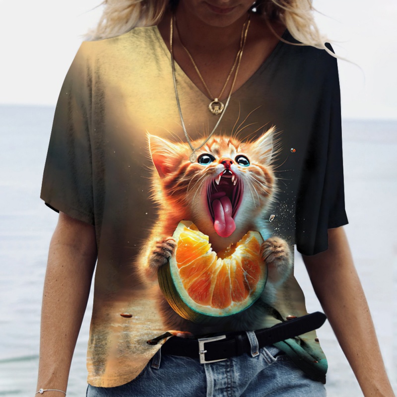 Fun Cat Food Pattern T Shirt F - огляд і ціна 3D Printing In Food