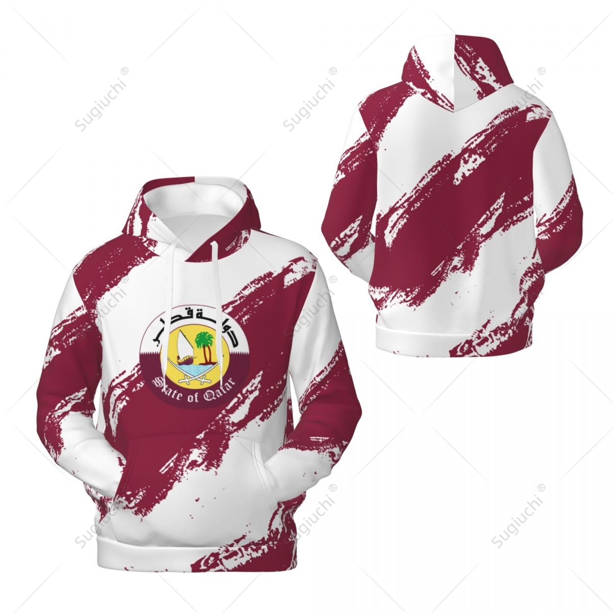 Unisex Qatar Flag Color Hoodie - огляд і ціна 3D Printing Qatar