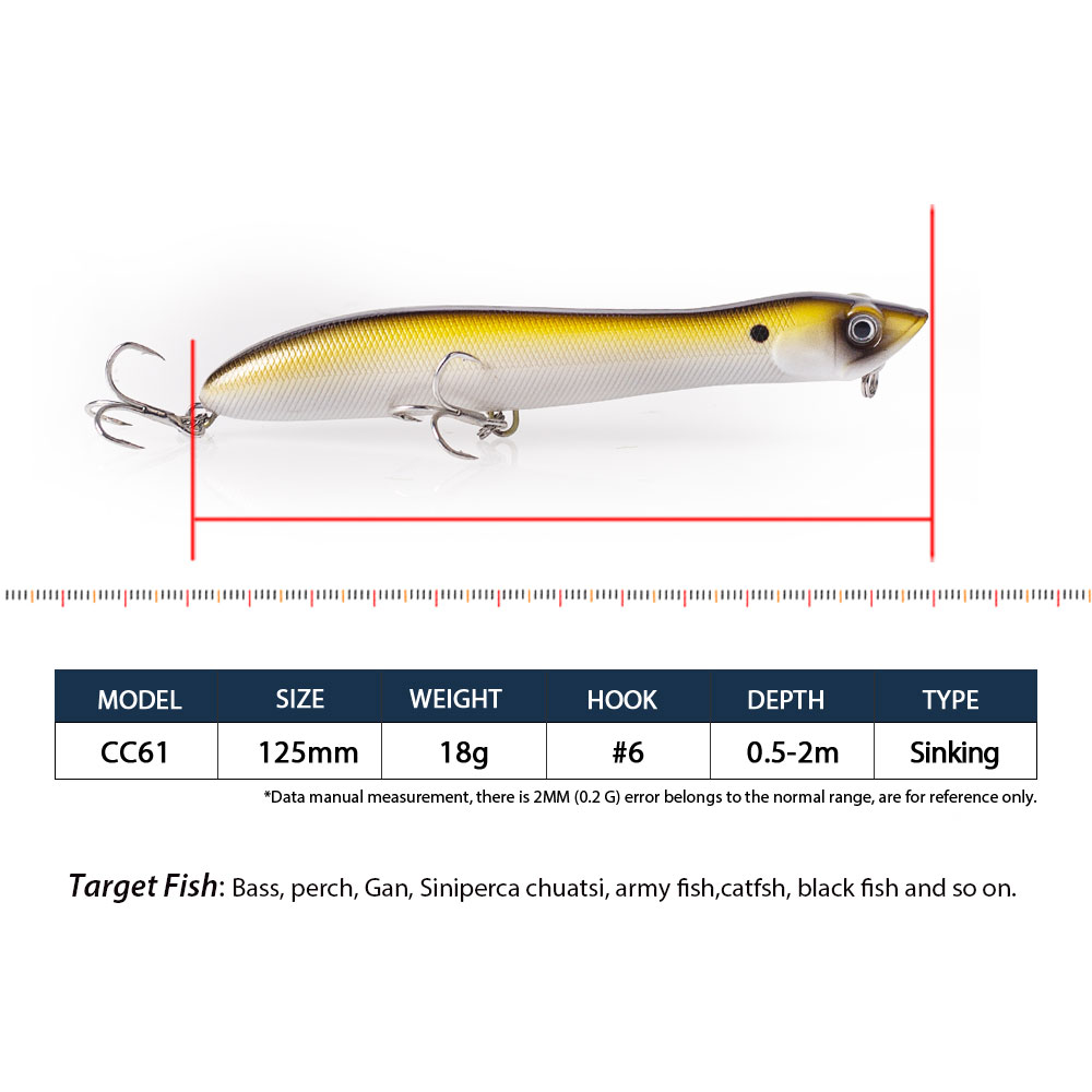 120mm/18g Topwater Pencil Popp - огляд і ціна 3D Printing Lure